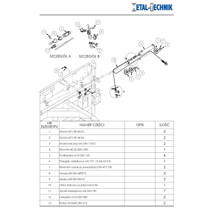Części zamienne - Zamiatarka komunalna MT1